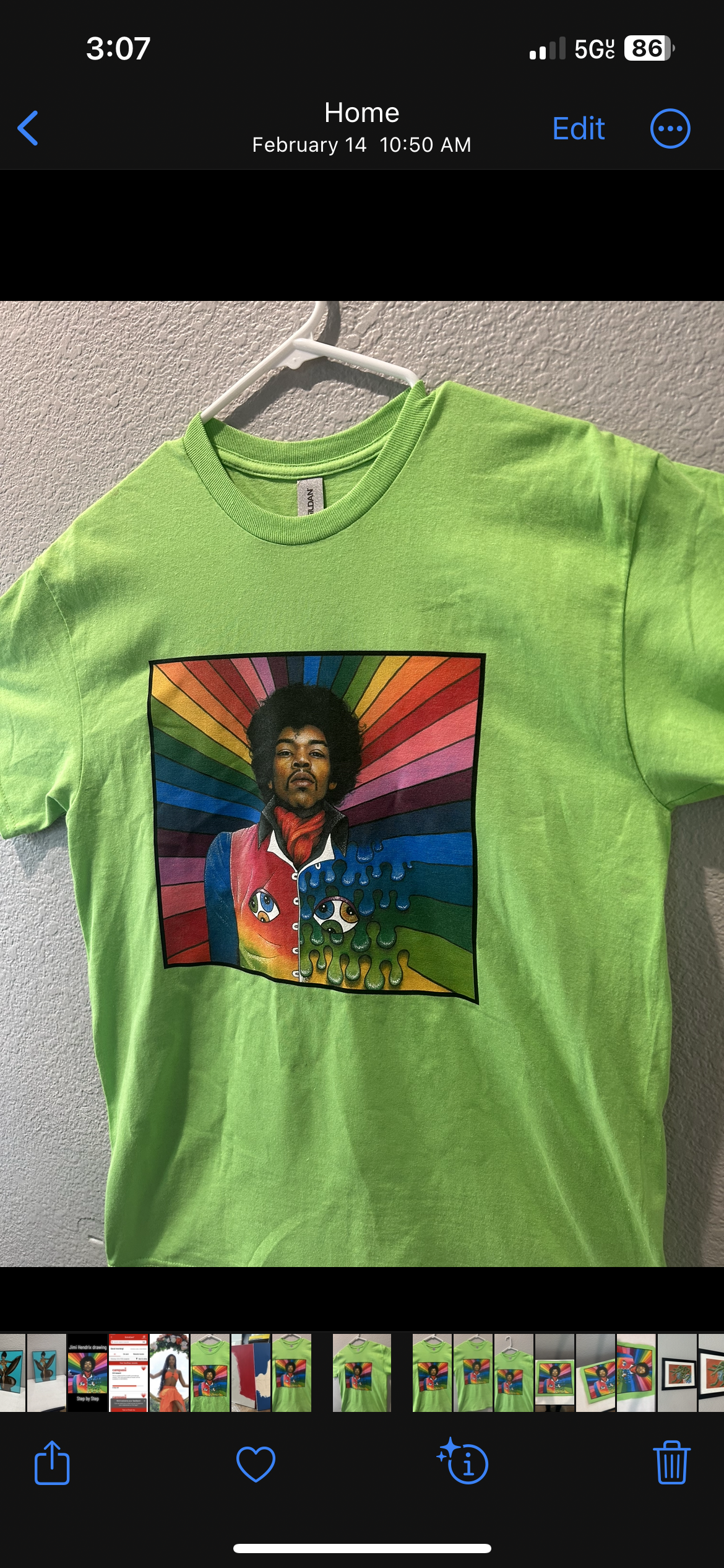 Jimi Hendrix XL Short Sleeve T-Shirt