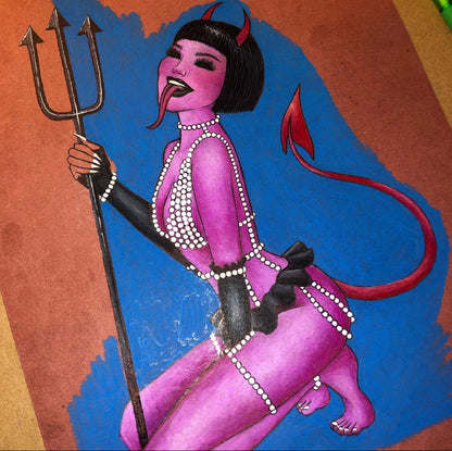 Devil Girl Pin Up ORIGINAL